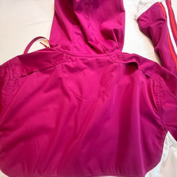 Adidas Marathon 10 Climaproof Running Jacket Burgundy Pink White Size M - Picture 3 of 16